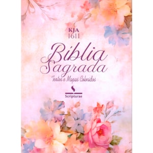 Bíblia King James 1611 Rosa e Hortencia | Textos e Mapas Coloridos | Espiral