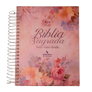 Bíblia King James 1611 Rosa e Hortencia | Textos e Mapas Coloridos | Espiral