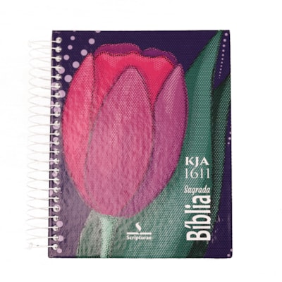 Bíblia King James 1611 Tulipa | Textos e Mapas Coloridos | Espiral