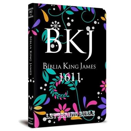 Bíblia King James 1611 Ultra Fina Lettering Bible | Letra Normal | Capa Floral