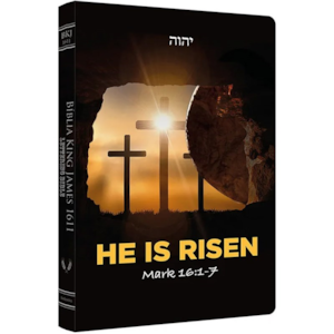 Bíblia King James 1611 Ultra Fina Lettering Bible | Letra Normal | Capa He Is Risen