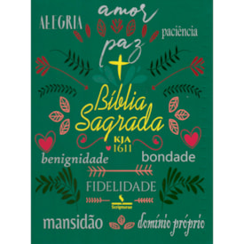 Bíblia King James 1611 Verde Alegria | Textos e Mapas Coloridos | Espiral