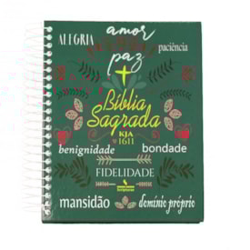 Bíblia King James 1611 Verde Alegria | Textos e Mapas Coloridos | Espiral