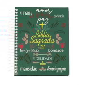 Bíblia King James 1611 Verde Alegria | Textos e Mapas Coloridos | Espiral