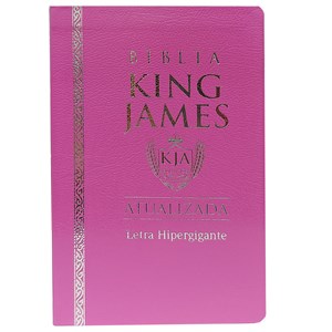 Bíblia King James Atualizada | KJA | Letra Hipergigante | Capa Coverbook Rosa