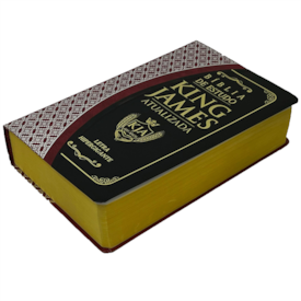 Segunda imagem do produto Bíblia King James Atualizada | KJA | Letra Hipergigante | Capa Vinho e Preto