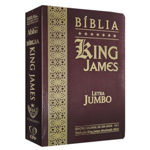 Bíblia King James Atualizada | KJA | Letra Jumbo | Capa Cover Book Bordo