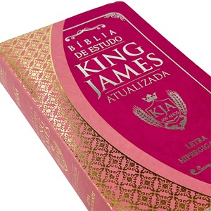 Bíblia King James Estudo Atualizada | KJA | Letra Hipergigante | Capa Rosa e Pink