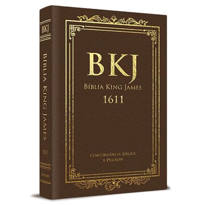 Bíblia King James Fiel 1611 | BKJ | Letra Normal | Luxo Marrom Concordância e Pilcrows