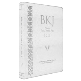 Bíblia King James Fiel 1611 | Concordância e Pilcrows | Capa Luxo Branca