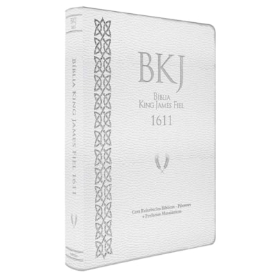 Bíblia King James Fiel 1611 | Concordância e Pilcrows | Capa Luxo Branca