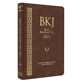 Bíblia King James Fiel 1611 | Concordância e Pilcrows | Capa Luxo Marrom