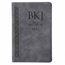 Bíblia King James Fiel 1611 | Slim Ultrafina | Luxo Premium Cinza