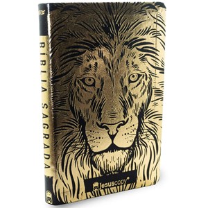 Bíblia Leão Dourado Jesus Copy | NVI | Letra Normal |  Capa Luxo