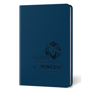 Bíblia Leão | Letra Normal | AEC | Capa PU Azul Luxo