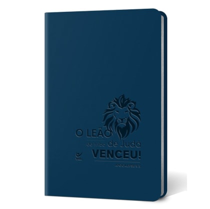 Bíblia Leão | Letra Normal | AEC | Capa PU Azul Luxo