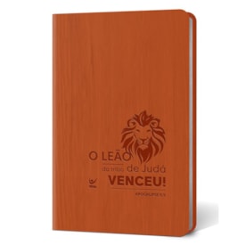 Bíblia Leão | Letra Normal | AEC | Capa PU Laranja Luxo