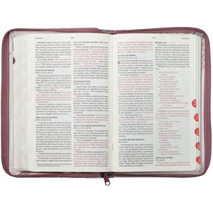 Bíblia Leitura Perfeita | NVI | Letra Normal | Capa Luxo Rosa C/Zíper