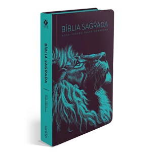Bíblia Lion Head Turquesa | NVT Letra Normal | Capa Soft-Touch