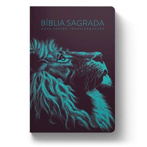 Bíblia Lion Head Turquesa | NVT Letra Normal | Capa Soft-Touch