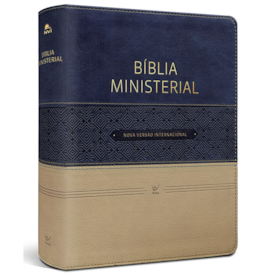 Segunda imagem do produto Bíblia Ministerial | NVI Letra Normal | Capa Azul e Bege