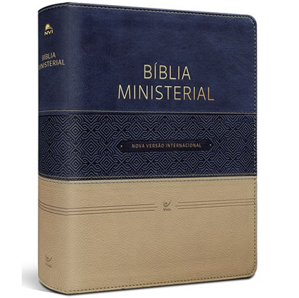 Bíblia Ministerial | NVI Letra Normal | Capa Azul e Bege C/ Índice