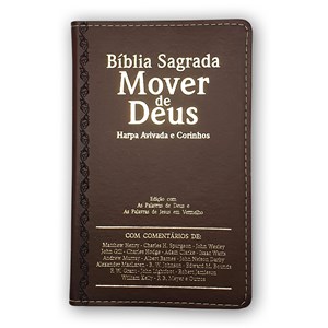 Bíblia Mover de Deus | ARC | Letra Grande | Harpa Avivada e Corinhos | Capa PU Marrom