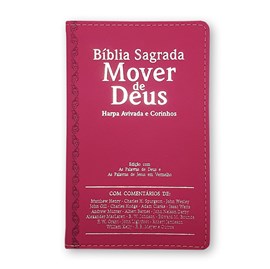 Bíblia Mover de Deus | ARC | Letra Grande | Harpa Avivada e Corinhos | Capa PU Pink