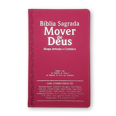 Bíblia Mover de Deus | ARC | Letra Grande | Harpa Avivada e Corinhos | Capa PU Pink