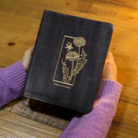 Segunda imagem do produto Bíblia Mulheres | Viviane Martinello | NVT | Espaço Para Anotações | Capa Luxo Floral Grafite