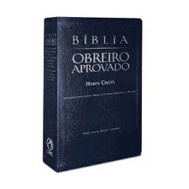 Bíblia Obreiro Aprovado Média Luxo Harpa Cristã Azul