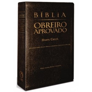 Bíblia Obreiro Aprovado Média Luxo Harpa Cristã Preta