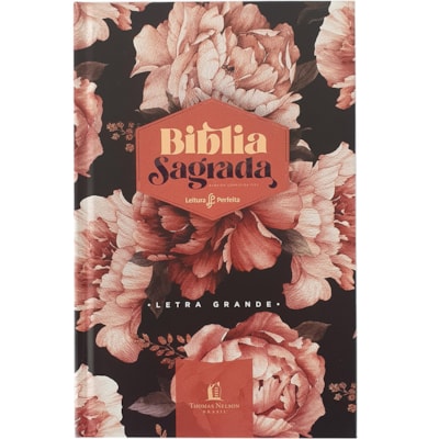 Bíblia Peônias Rosadas | Leitura Perfeita | ACF | Letra Grande | Capa Dura