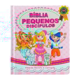 Bíblia Pequenos Discípulos | ARC | Letra Normal | Capa Dura Rosa | Edição Ampliada