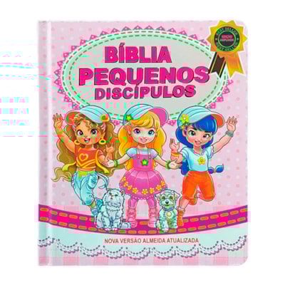 Bíblia Pequenos Discípulos | NVA | Letra Normal | Capa Dura Rosa