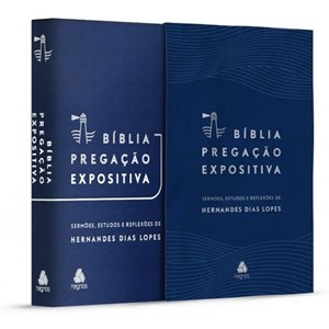 Bíblia Pregação Expositiva | ARA | Letra Normal | PU luxo azul | + Pregação Transformadora Hernandes Dias Lopes