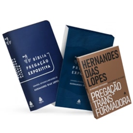 Bíblia Pregação Expositiva | ARA | Letra Normal | PU luxo azul | + Pregação Transformadora Hernandes Dias Lopes