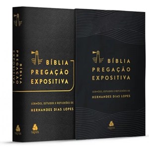 Bíblia Pregação Expositiva | ARA | Letra Normal | PU luxo Preta | + Pregação Transformadora Hernandes Dias Lopes