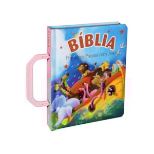 Bíblia Primeiros Passos Com Jesus | Letra Normal | TNL | Capa Ilustrada Alça Rosa