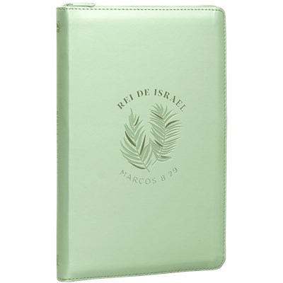 Bíblia Rei de Israel com Zìper | NVI | Letra Normal | Couro Soft Verde