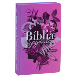 Bíblia Sagrada 860 | ARC | Letra Normal | Com Harpa Avivada e Corinhos | Capa Buquê Roxo