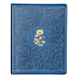 Bíblia Sagrada | ACF | Espaço Para Anotações | Leitura Perfeita | Couro-Soft Azul Com Flores Em Baix