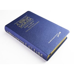Bíblia Sagrada | ACF | Letra Super Legível | Capa Azul Borda Dourada