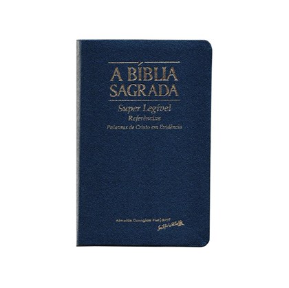 Bíblia Sagrada | ACF | Letra Super Legível | Capa Azul Borda Dourada