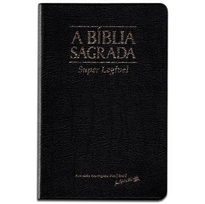Bíblia Sagrada | ACF | Letra Super Legível | Capa Couro Legítimo Preta