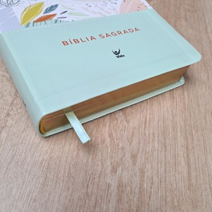 Bíblia Sagrada | AEC | Letra Gigante | Capa Semi Luxo Verde Estampada