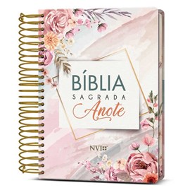 Bíblia Sagrada Anote Espiral Flores Aquarela | NVI | Letra Normal | Capa Dura