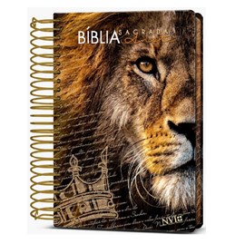 Bíblia Sagrada Anote Espiral Leão de Judá | NVI | Letra Normal | Capa Dura