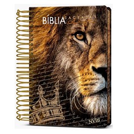 Bíblia Sagrada Anote Espiral Leão de Judá | NVI | Letra Normal | Capa Dura
