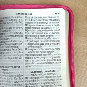 Bíblia Sagrada | ARA | Letra Gigante | Capa Luxo Pink C/ Zíper